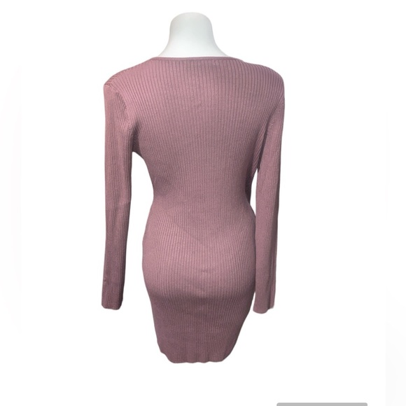 EMMA + POSH Women’s Large Ribbed Long Sleeve Wrap Dress - Picture 3 of 5